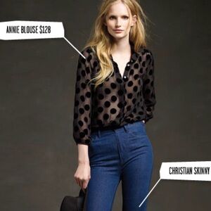 RARE ALEXA CHUNG FOR MADEWELL POLKA DOT BLOUSE